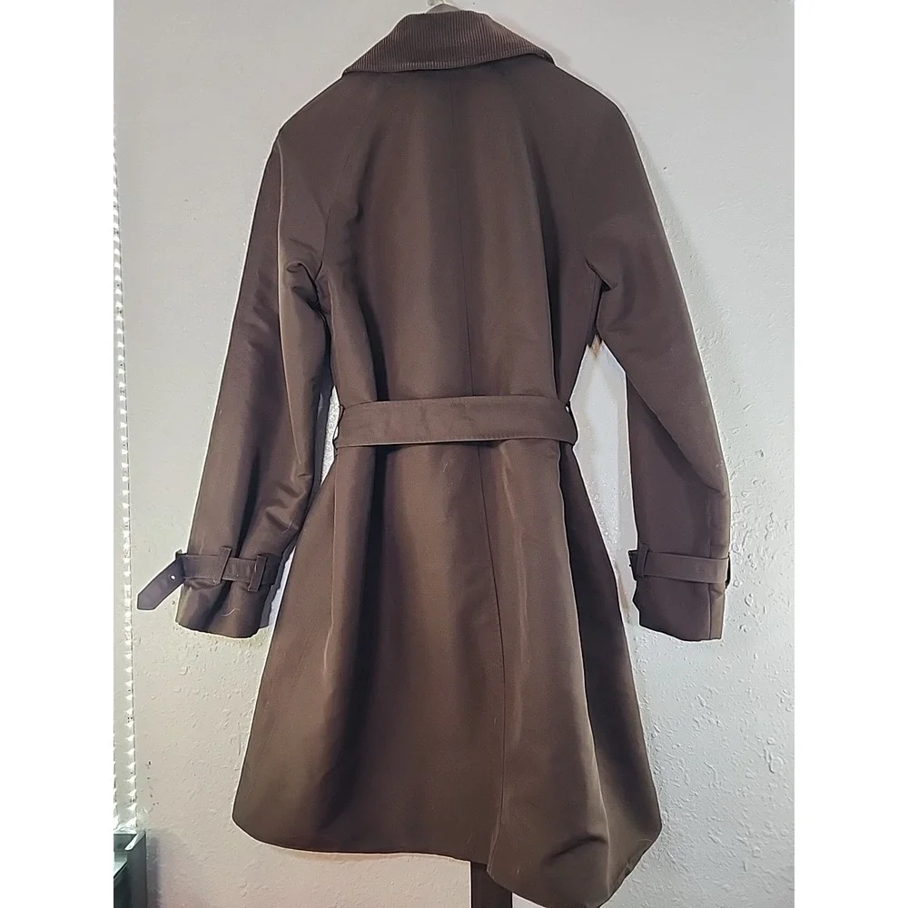 Lauren Ralph Lauren LRL Utility Jacket Coat M Full Button Corduroy Belted Lined - Picture 2 of 8